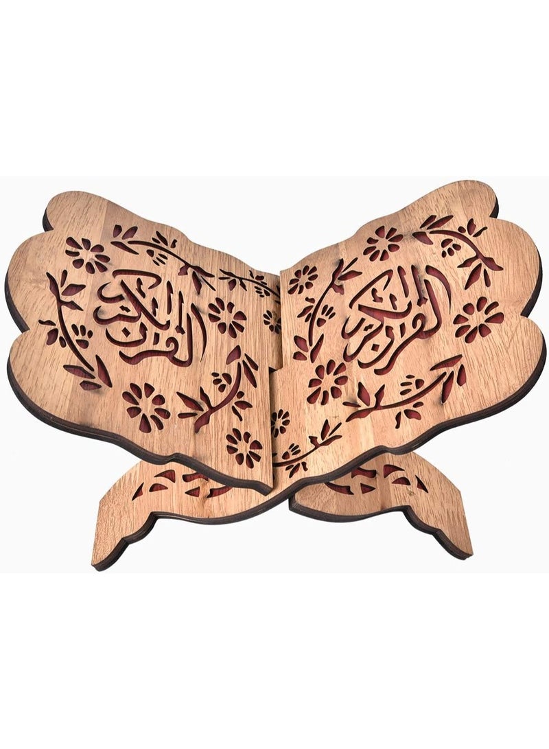 Homera Elegant Wooden Quran Stand for Prayer Corner Reading Comfort Durable Luxury Base Holder 45 cm Height Premium Craftsmanship for Home and Mosque Use - Image 1